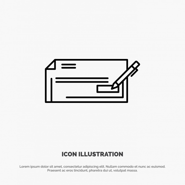 640x640 Check Bank Bank Check Business Finance Money Line Icon Vect