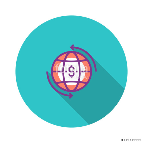 500x500 Global Money Flat Icon Stock Image And Royalty Free Vector
