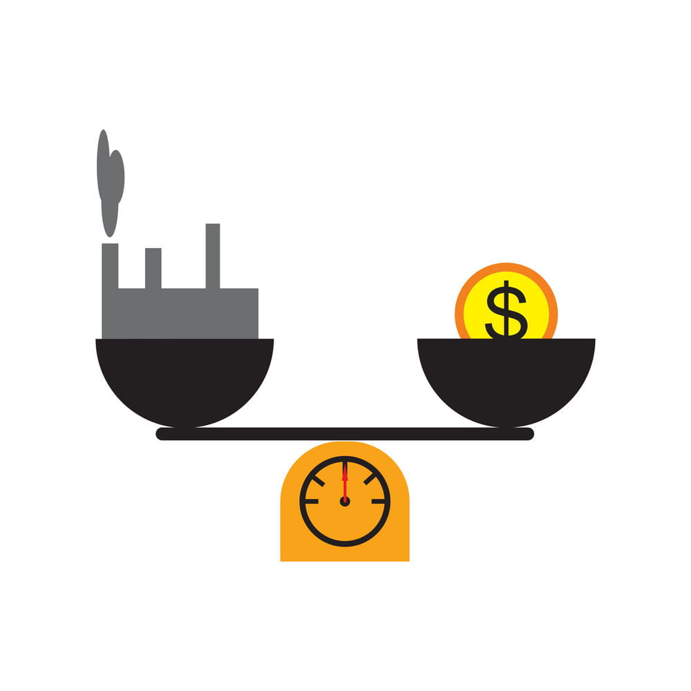 1000x1000 Modern Flat Icon House And Money On Scales Vector