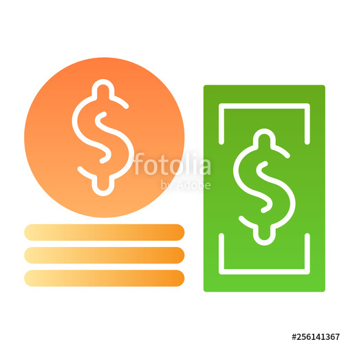 500x500 Money Flat Icon Banknotes And Coins Color Icons In Trendy Flat