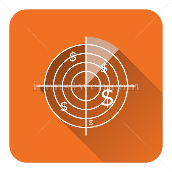 600x600 Radar Searching Money Flat Icon With Long Shadow Vector