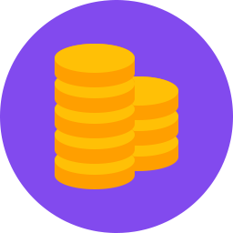 256x256 Coins Icon Flat