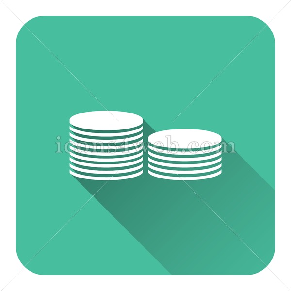 600x600 Coins Money Flat Icon With Long Shadow Vector