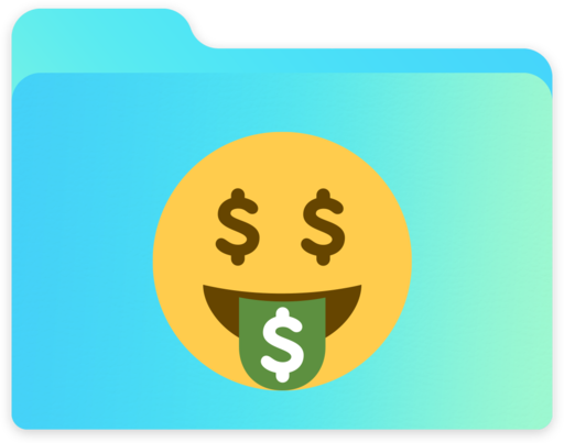 512x403 Money, Folder Icon Free Of Free Custom Emoji Gradient Macpc Folder