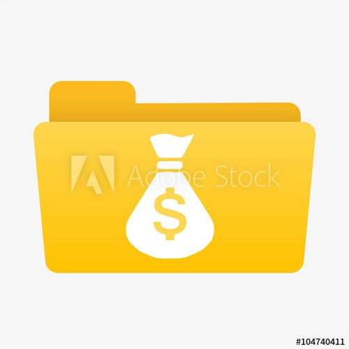 500x500 Folder Icon With A Bag Of Money