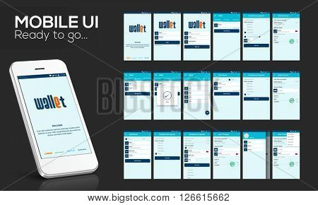 450x290 Online Money Transfer Ui, Ux And Gui Template Layout With Flat Web