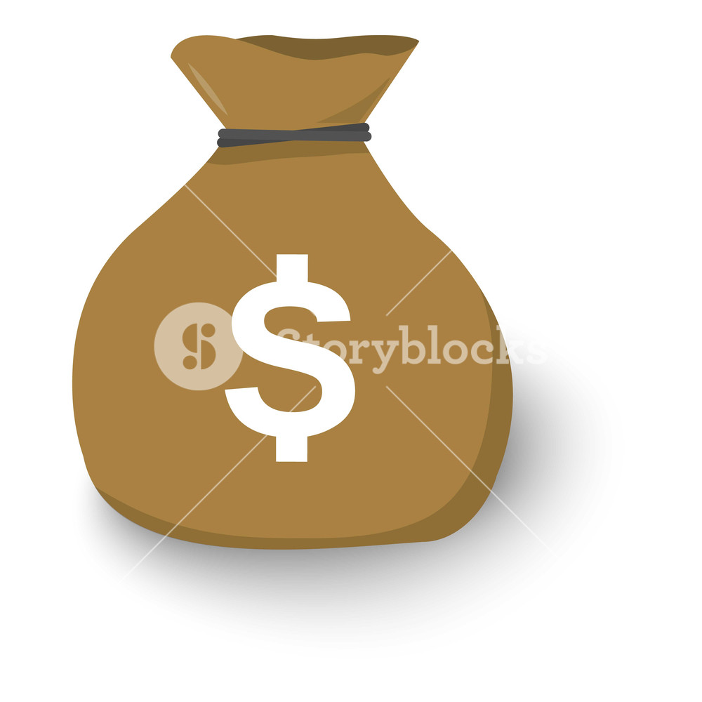 1000x1000 Money Bag With Dollar Sign Icon Isometric Illustration