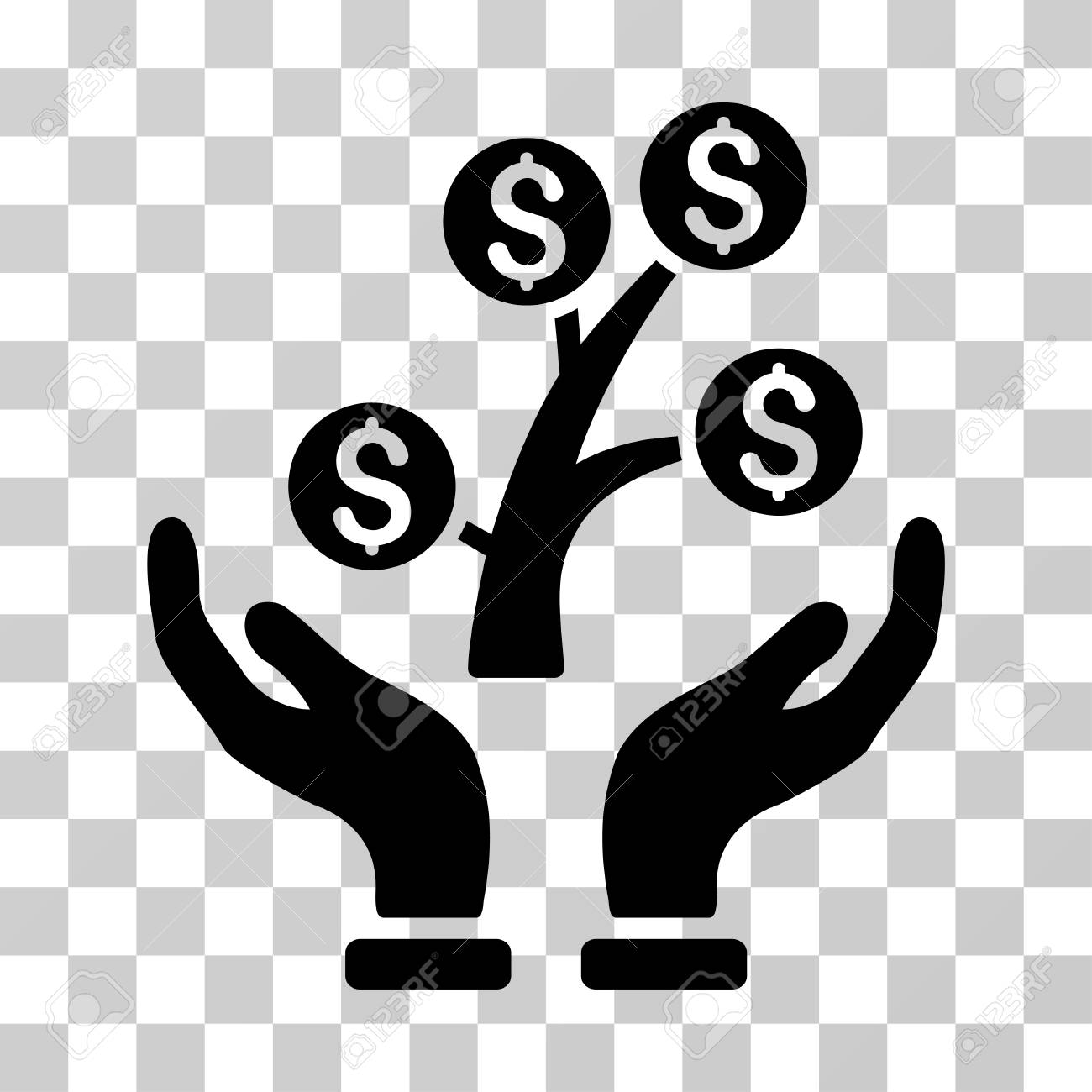 1300x1300 Money Tree Care Hands Vector Icon Background Download
