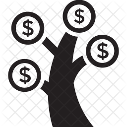 256x256 Money Tree Icon Of Glyph Style