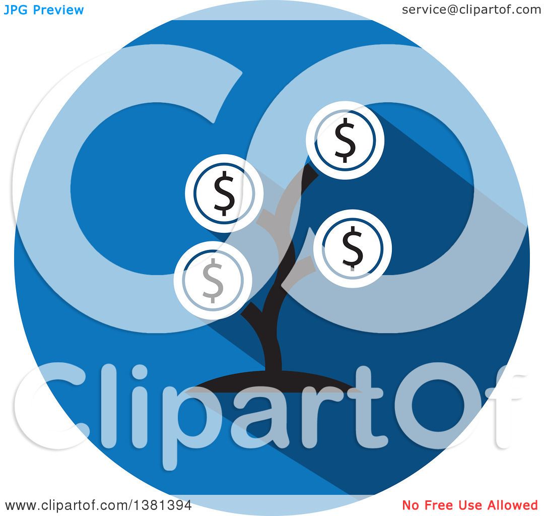 1080x1024 Clipart Of A Flat Design Round Money Tree Icon