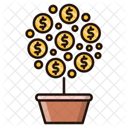 256x256 Money Tree Icon Of Colored Outline Style