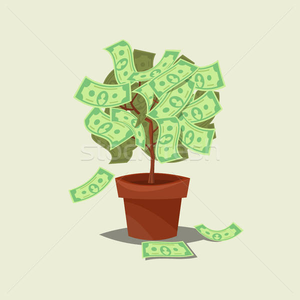 600x600 Money Tree Icon Flat Isolated On Background Vector Illustration