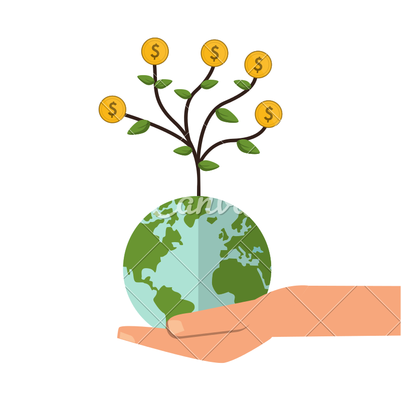 800x800 Shelter Hand With Earth Globe Money Tree Icon