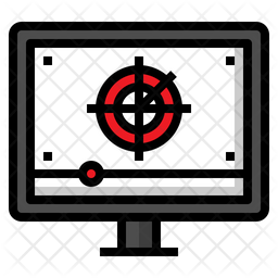 256x256 Monitor Icon Of Colored Outline Style