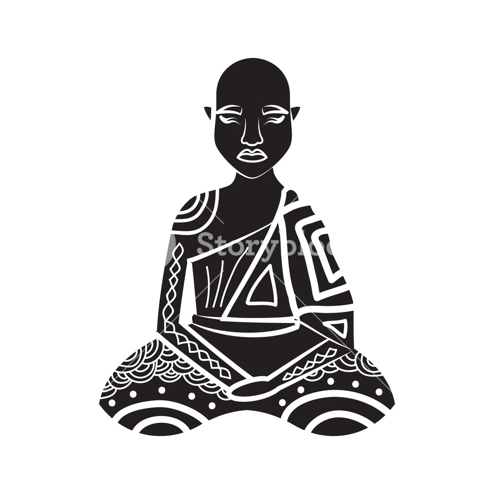 1000x1000 Thai Monk Icon In Simple Style On A White Background Royalty Free