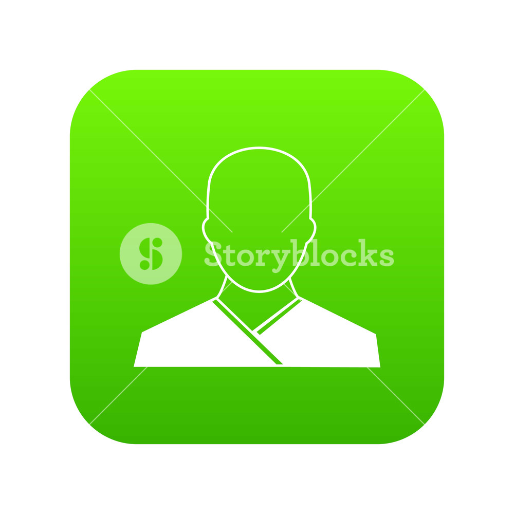 1000x1000 Buddhist Monk Icon Digital Green For Any Design Isolated On White