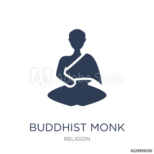 500x500 Buddhist Monk Icon Trendy Flat Vector Buddhist Monk Icon On White