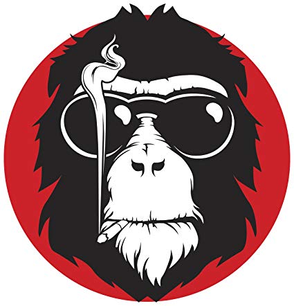 425x442 Cool Smoking Monkey Cartoon Icon Vinyl Decal Sticker