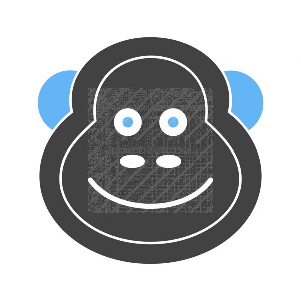 600x600 Monkey Blue Black Icon