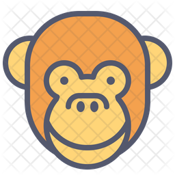 256x256 Monkey Icon Of Colored Outline Style
