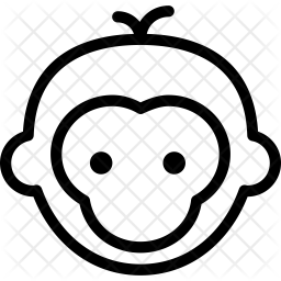 256x256 Monkey Icon Of Line Style