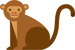 250x168 Cute Monkey Icon Sticker