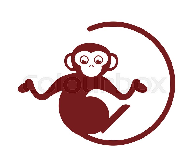 800x693 Flat Design Single Monkey Icon Vector Stock Vector Colourbox