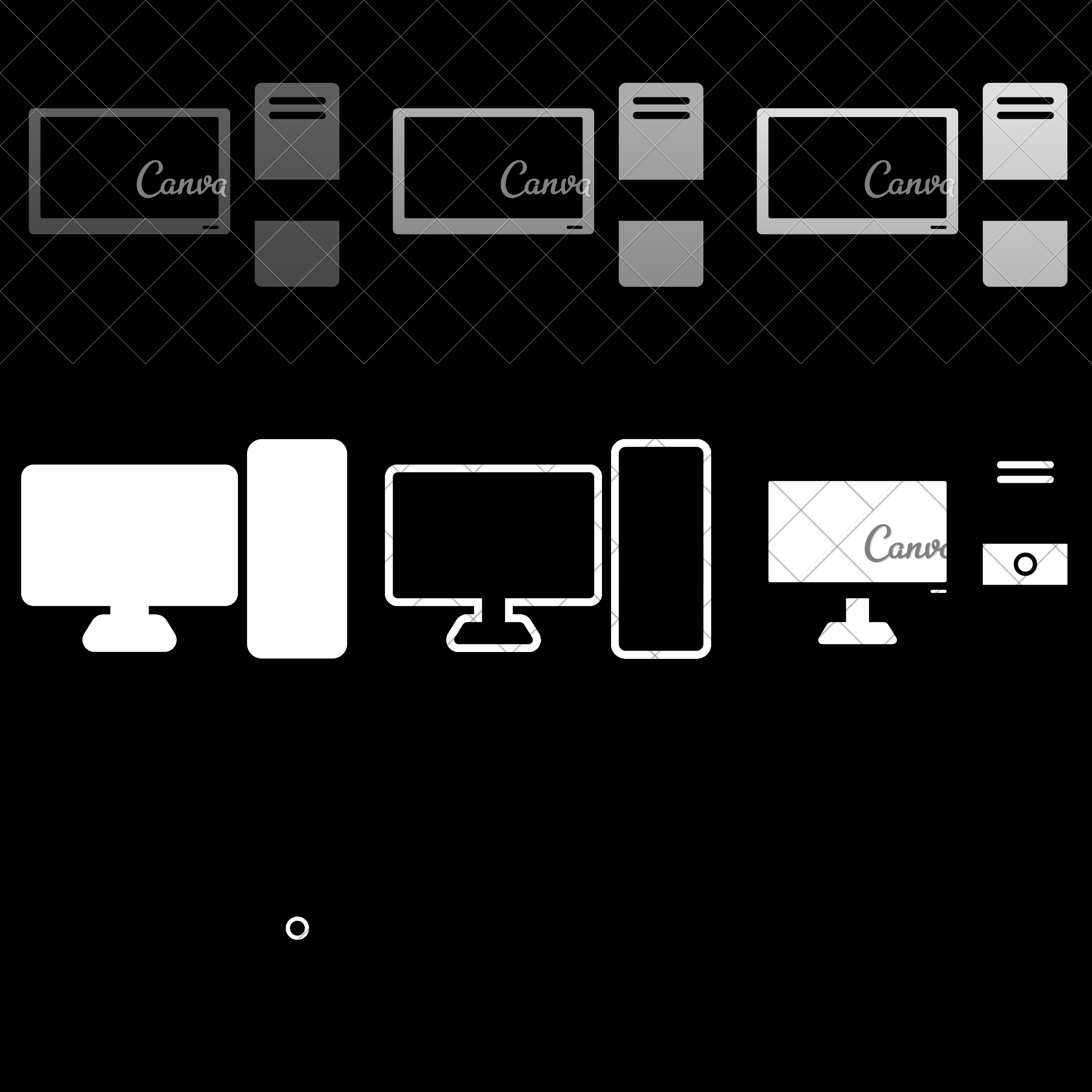 2400x2400 Computer Desktop Mono Color Icon