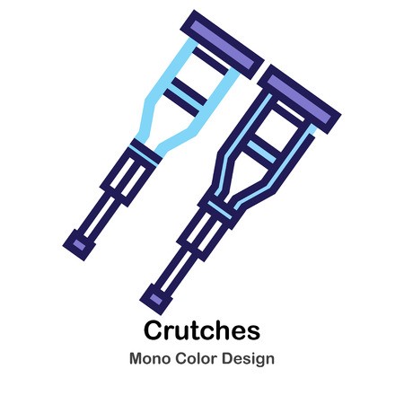 450x450 Crutches Mono Color Icon Royalty Free Vector Graphics