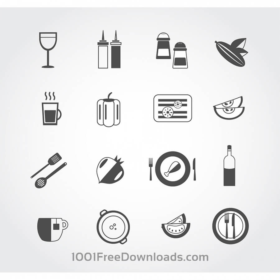 900x900 Free Vectors Food Free Vector Mono Color Set Icons For Design