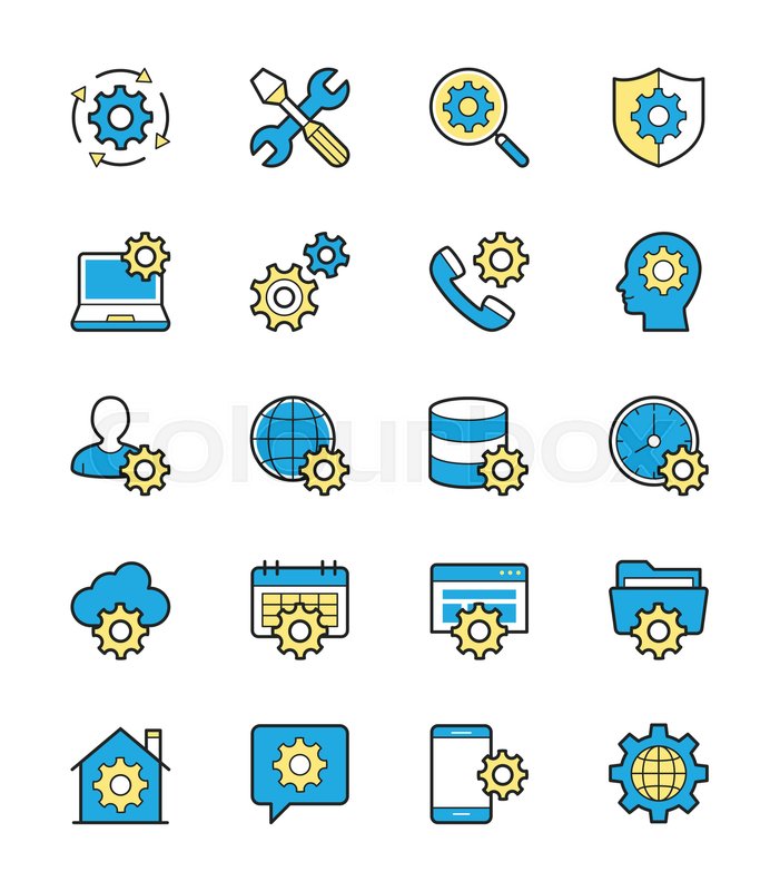 701x800 General Setting Icon, Monochrome Color Stock Vector Colourbox
