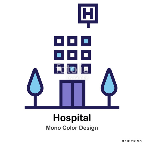 500x500 Hospital Mono Color Icon Stock Image And Royalty Free Vector