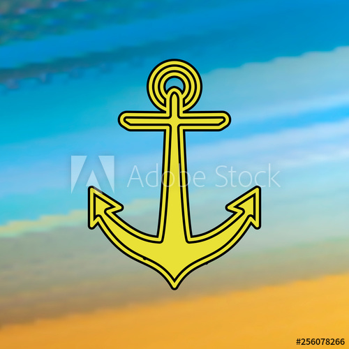 500x500 Anchor, Armature Mono Color Icon Simple Color Vector Of Summer