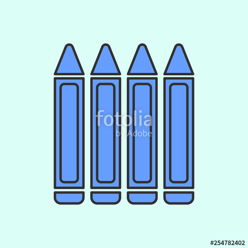 500x500 Crayon Mono Color Icon Simple Color Vector Of Education Icons