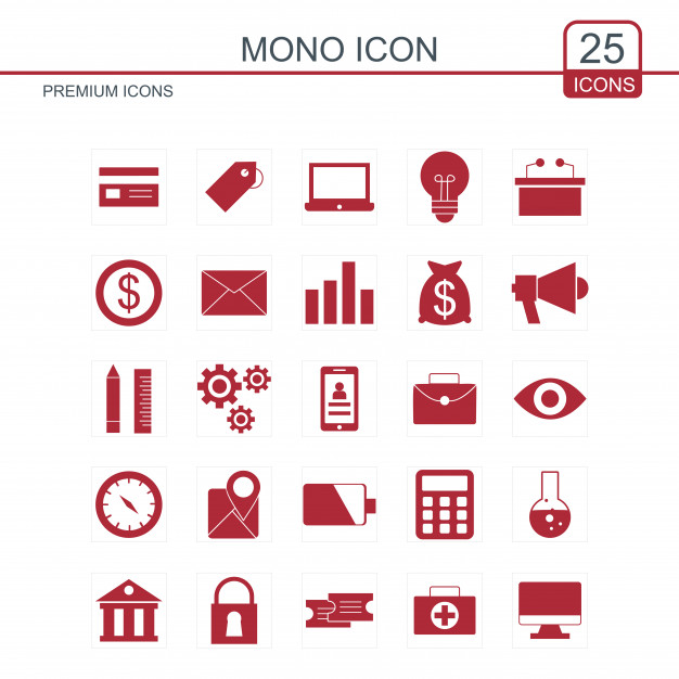 626x626 Mono Icons Set Vector Free Download