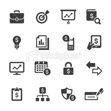 380x379 An Illustration Of Banking Finance Icons Set For Your Web