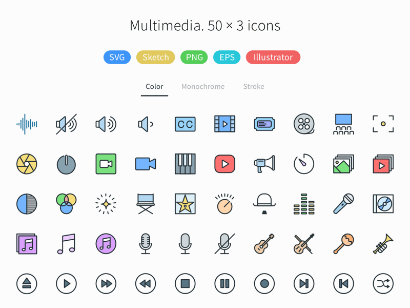 800x600 Multimedia Icon Pack Freebie