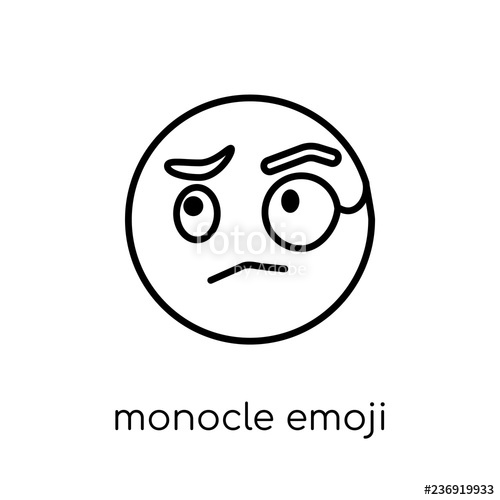 500x500 Monocle Emoji Icon From Emoji Collection Stock Image And Royalty