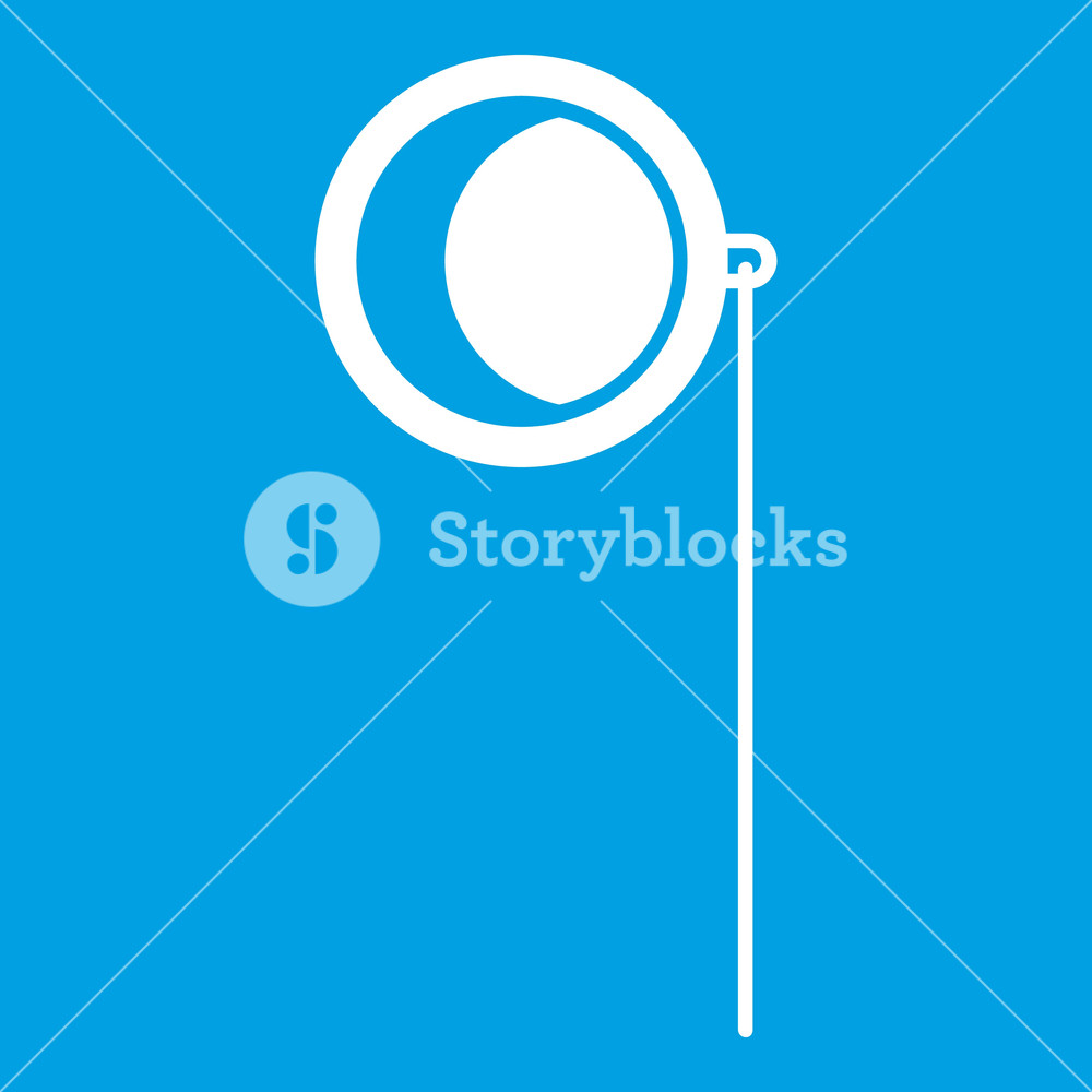 1000x1000 Monocle Icon White Isolated On Blue Background Illustration