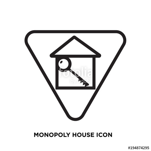 500x500 Monopoly House Icon, Triangle Home Key Flat Vector Sign Isolated