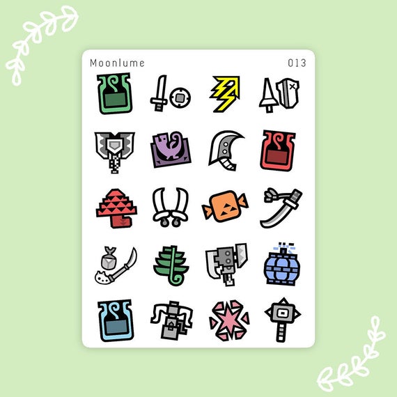 Monster Hunter Stickers Monhun Icon Stickers For Planners Etsy 570x570 Monster Hunter Stickers Monhun Icon Stickers For Planners Etsy