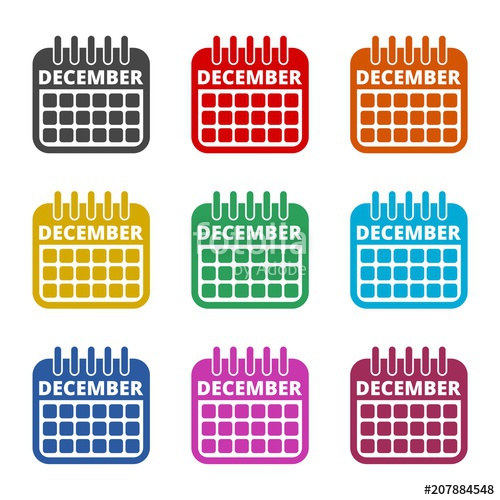 500x500 December Calendar Icon, Calendar Sign, December Month Symbol