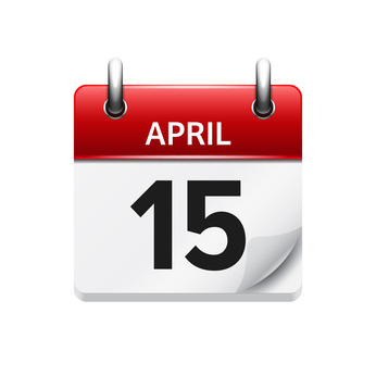 346x346 April Vector Flat Daily Calendar Icon Date And Time, Day