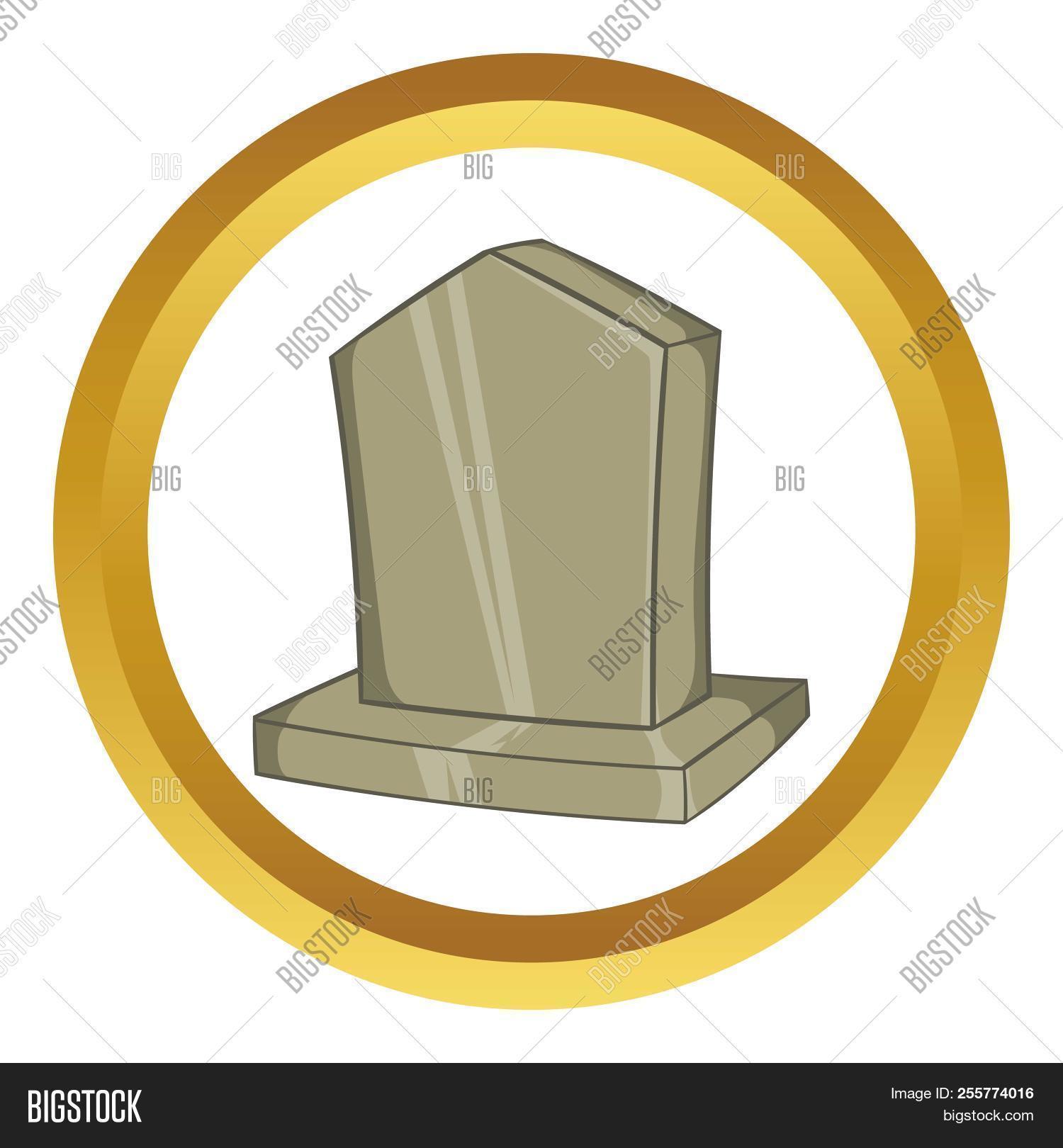1500x1620 Sepulchral Monument Icon In Golden Circle Cartoon Style Image