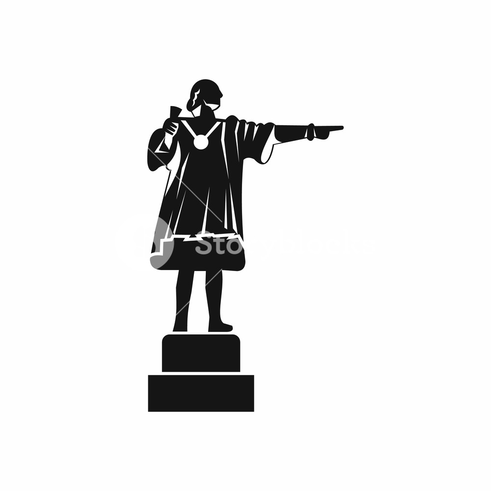 1000x1000 Columbus Monument Icon In Simple Style Isolated On White
