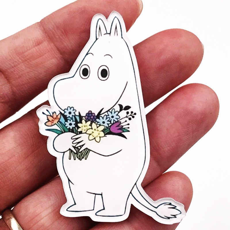 800x800 Cute Moomin Unicorn Badge Acrylic Brooch Women Kids Backpack