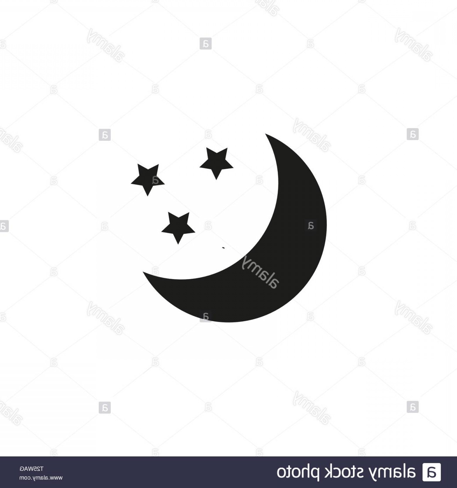 1560x1668 Moon And Stars Icon Minimal Vector Illustration Flat Design Image