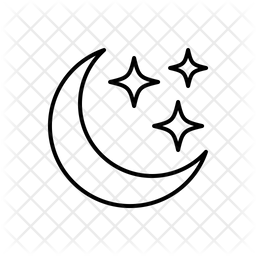 256x256 Moon Stars Icon Of Line Style