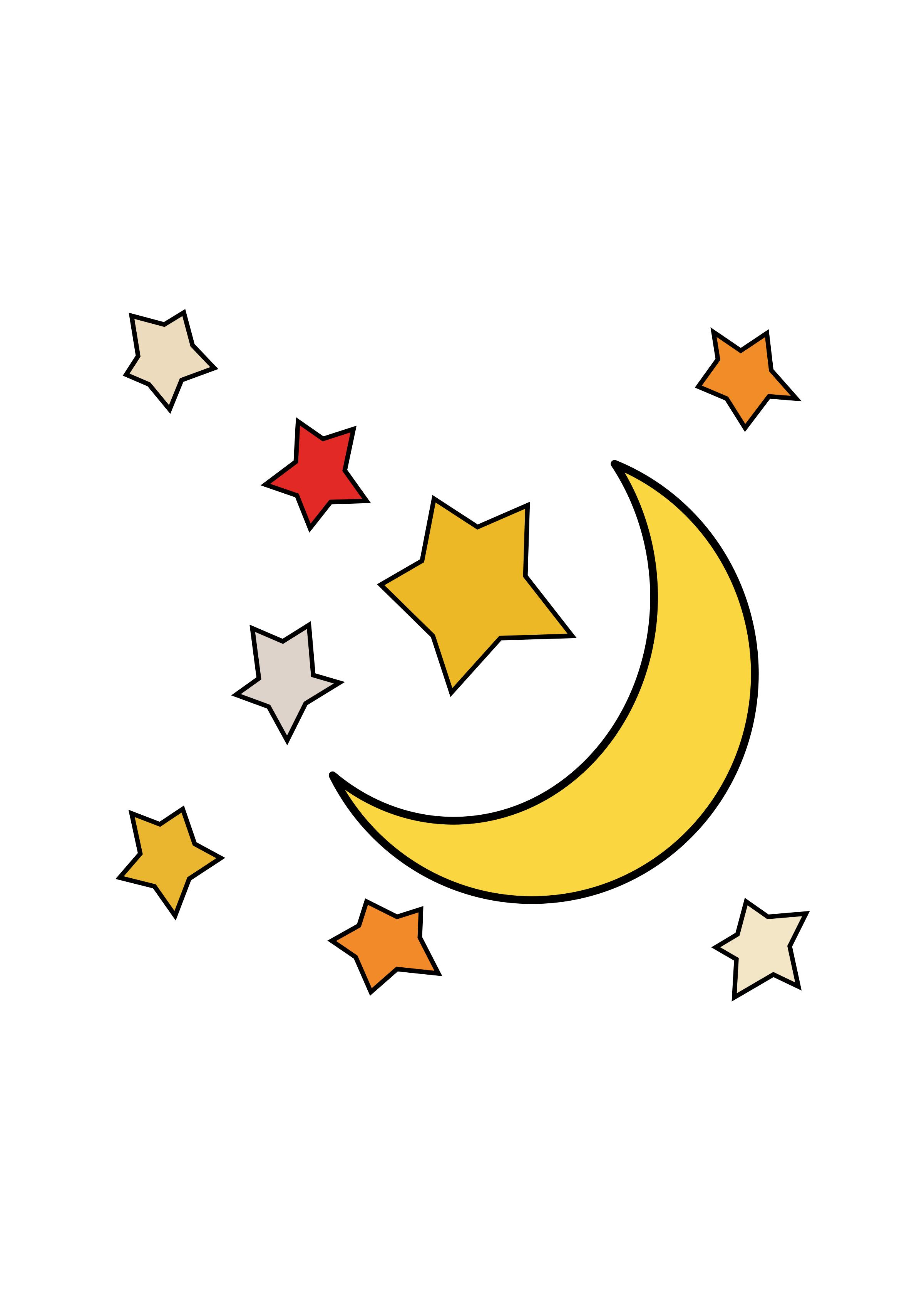 2400x3394 Moon And Stars Icons Png