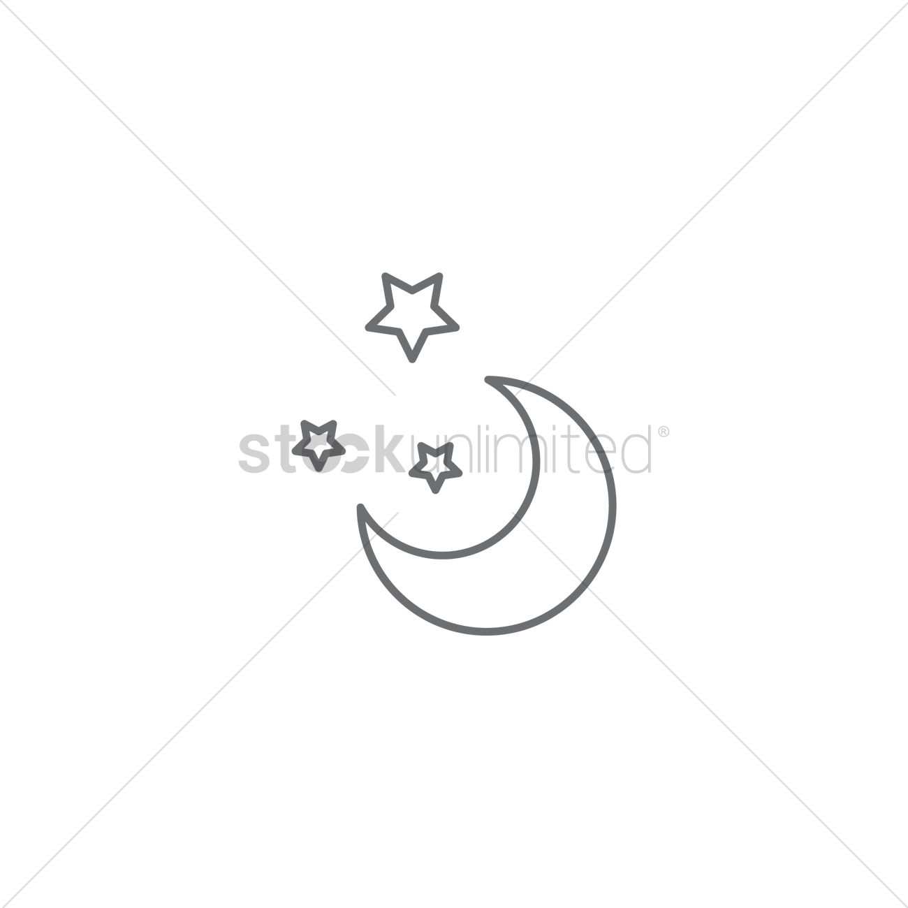 1300x1300 Moon And Stars Icon Vector Image